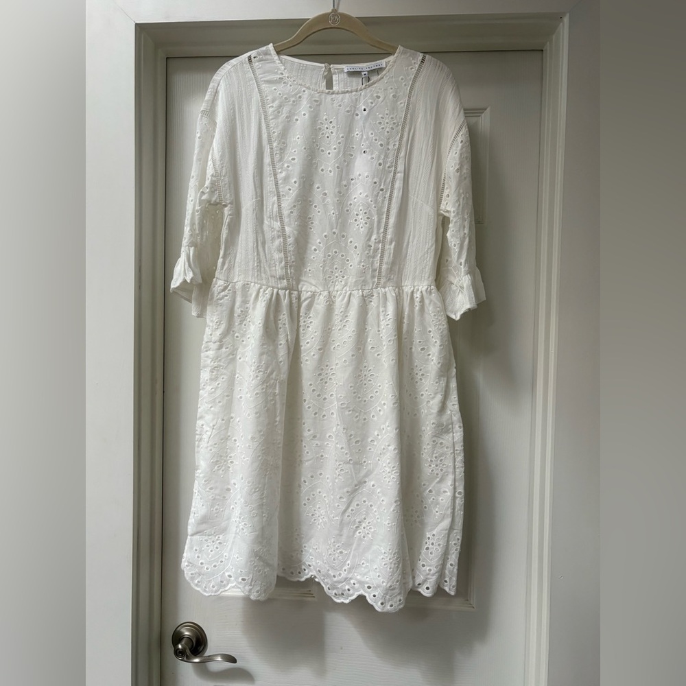 English Factory White Eyelet Midi Dress